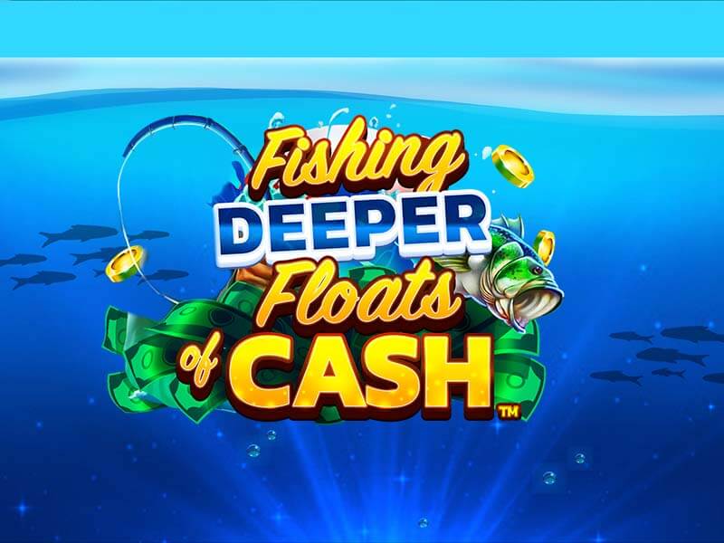 Nền hiển thị giải thưởng Jackpot Fishing Deeper Floats of Cash tại Keo88